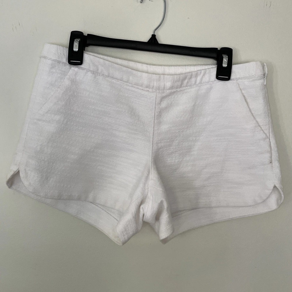 Lilly Pulitzer Shorts Womens 4 White Callahan Textured Side Zip Resort‎ Preppy